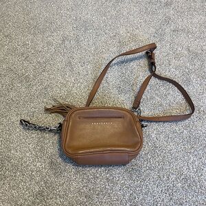 Sanctuary Small Tan Fringe Crossbody Purse